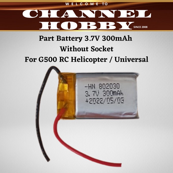 BATTERY HELI 3,7V 300MAH / PART BATTERY / BATERAI RC HELICOPTER G500