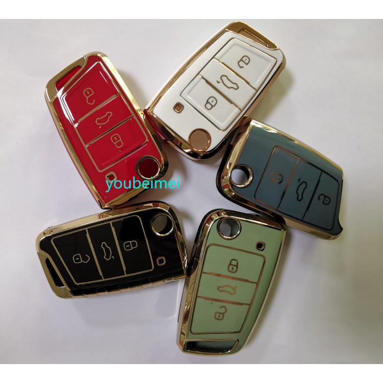 1 Pc Casing Kunci Mobil Bahan TPU Lembut Untuk Volkswagen VW Magotan Passat B8 Golf Skoda Superb A7