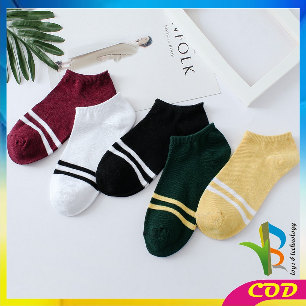 RB-P53 Kaos Kaki Pendek Dewasa Motif Garis Ankle Sock / Kaus Kaki Semata Kaki Short Socks Import