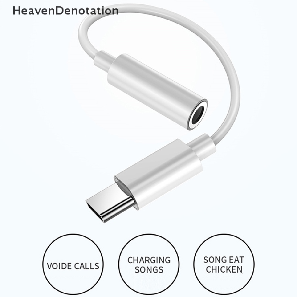 [HeavenDenotation] Tipe C 3.5 Jack Earphone USB C Ke 3.5mm AUX Headphone Adapter Kabel Audio HDV