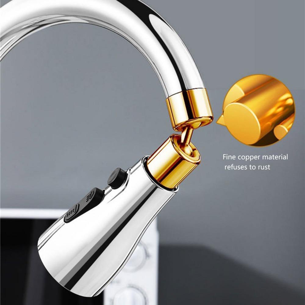 Lanfy Faucet Extender ABS Tahan Lama Adjustable Anti splash Hemat Air Aksesoris Dapur Kamar Mandi Pengganti360° Nozzle Keran Air Bertekanan Putar