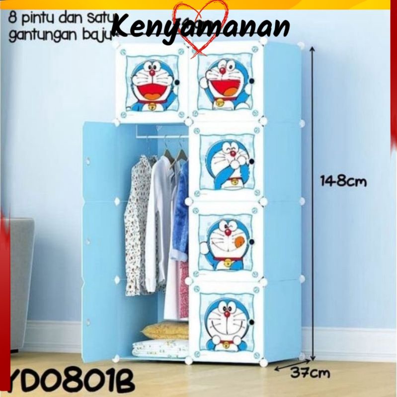 COD 6.5 KG LEMARI KARAKTER KABINET PORTABLE 8 PINTU 6 PINTU LEMARI DORAEMON KEROPI KEROPPI HELLO KIT