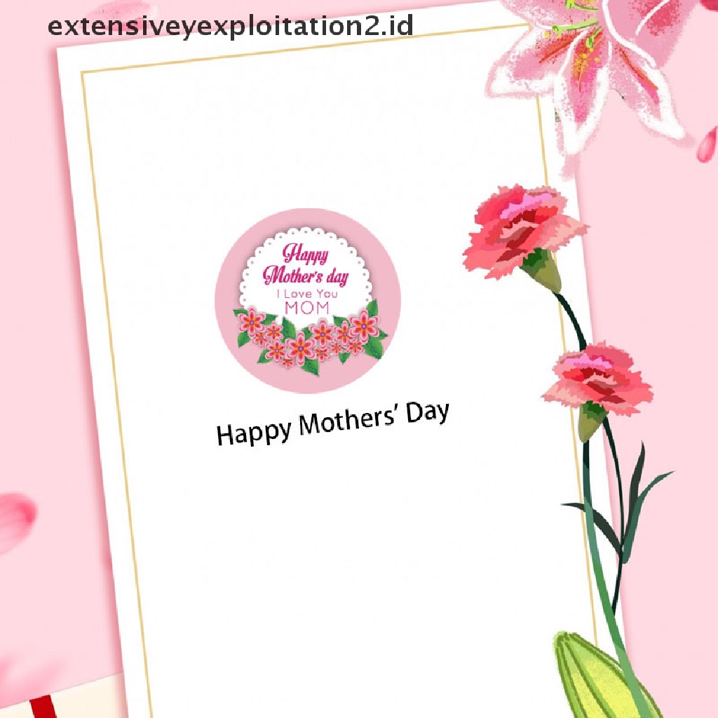 {NEW} 500pcs/roll Stiker Label Hadiah Happy Mother's Day Kraft Gift Sealing Stickers.