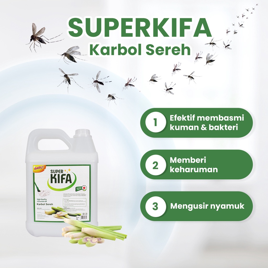 SUPER KIFA Jerigen Karbol Sereh 4L - Desinfectan - Antibacterial