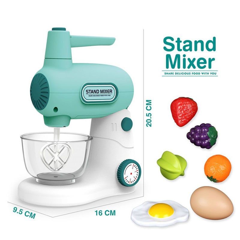 Mainan Anak STAND MIXER BLUE Blender Lampu Elektronik Happy Kitchen