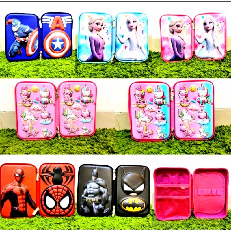 

Terlaris ✨ -Case Tempat Pensil Hardcase Besar Gambar Timbul 2 Muka depan Belakang Karakter Kartun- 2.2.23