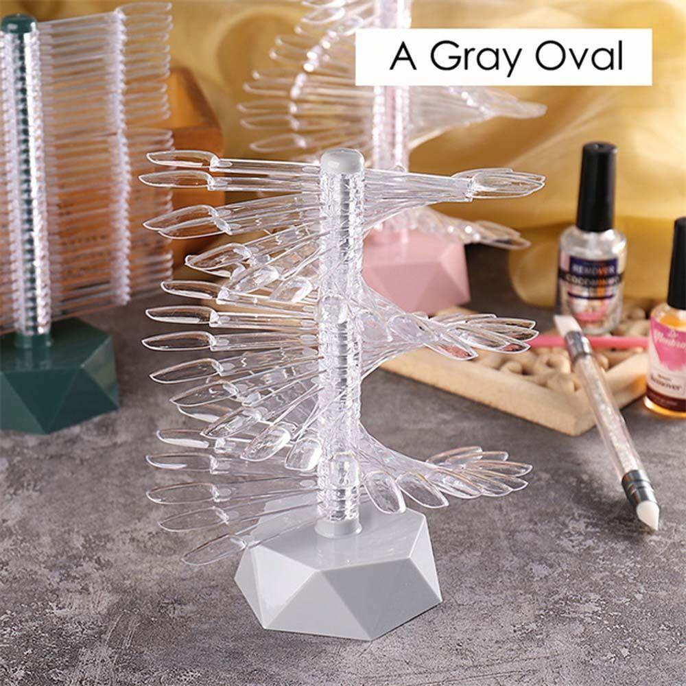 AUGUSTINA Stand Pajangan Nail Art Agustina Oval Berbentuk Persegi Jepang Manicure Alat Nail Art Papan Gel Polish Menunjukkan Kuku Palsu Spiral Nail Art Tips Rak