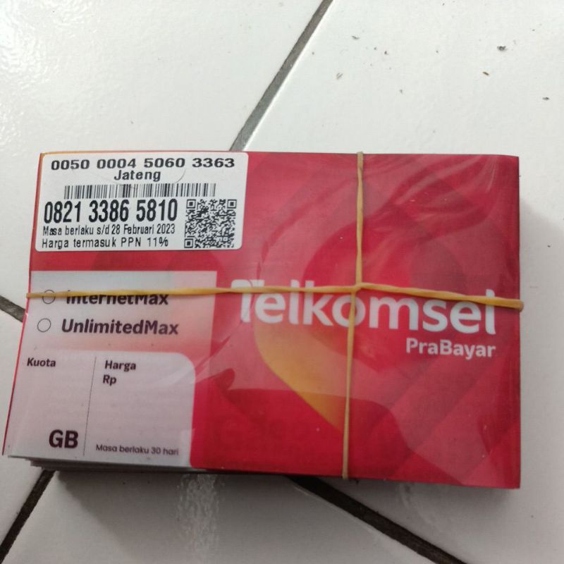 PERDANA TELKOMSEL 3GB MASA AKTIF KUOTA 30HARI .LOKAL JAWA.BAL segel belum on