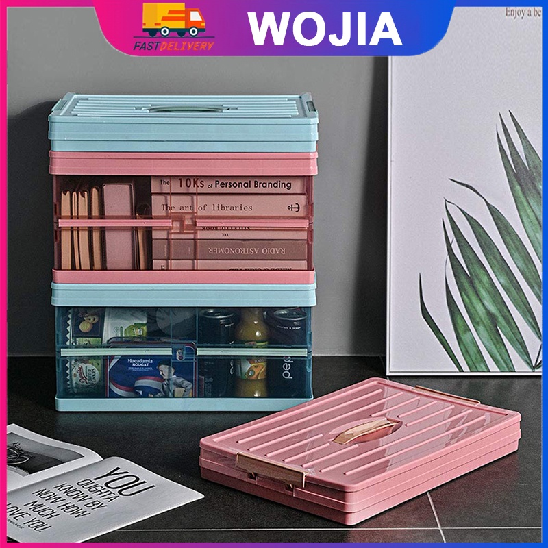 Kotak Penyimpanan Lipat [C&amp;D] Tempat Organizer Folding Storage Box/Keranjang lipat/kotak buku penyimpanan/Drawer box file/folding storage box lipat organizer/kotak rahasia penyimpanan/Kontainer Box lipat