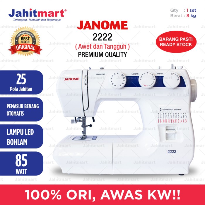 Terlaris Mesin Jahit Janome 2222 Multifungsi (Portable)