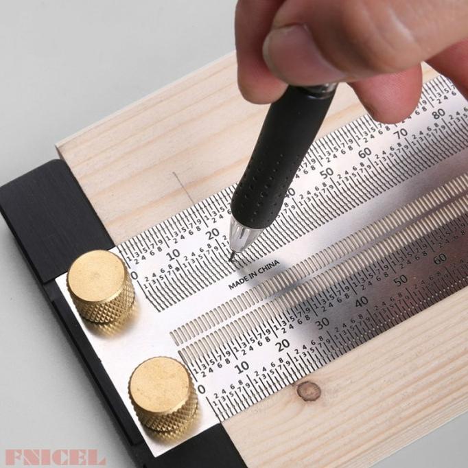 

Penggaris Mistar Mark Line T-Type Measuring Ruler Woodworking Tool