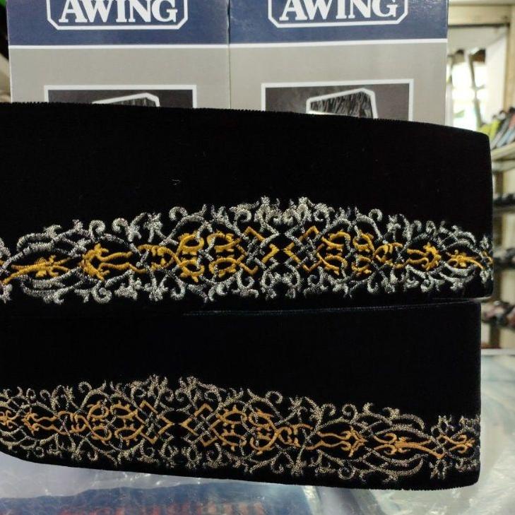 Get It Now Peci Hitam 'AWING' AC motif bordir ZAVIER EMAS tinggi 9 dan tinggi 10