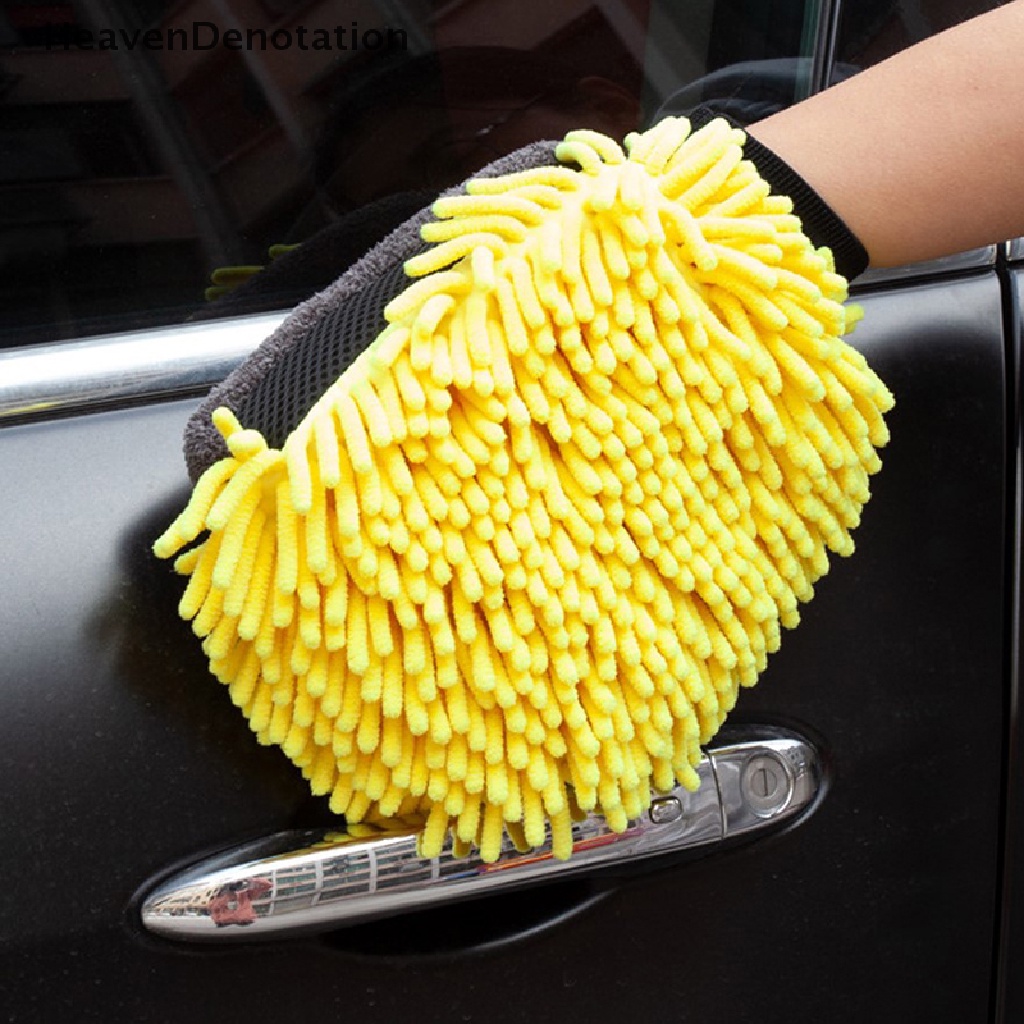 [HeavenDenotation] Cuci Mobil Microfiber Chenille Sarung Tangan Tahan Air Tebal Car Cleaning Mitt Wax Detailing Brush Auto Care Double-faced Glove Cleaning Supplies HDV
