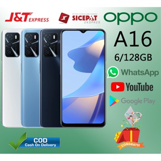 HP OPPO A16 Ram 6/128GB Smartphone 4G LET 6.52 inches Dual SIM 8MP+13MP Handphone Indonesia