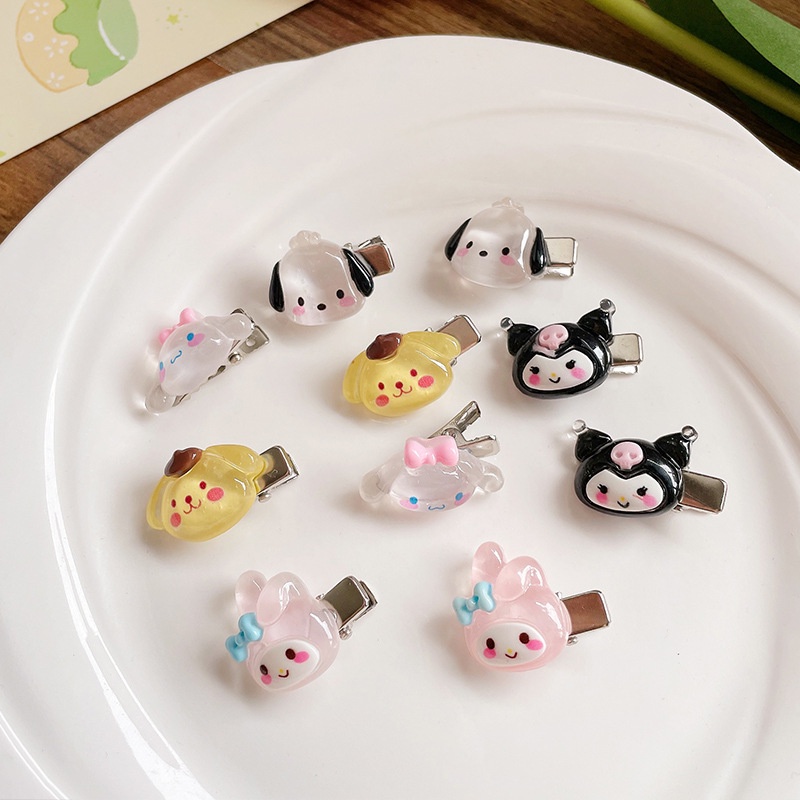 [Harga Grosir] Wanita Kartun Sanrio Melody Kuromi Cinnamoroll Jepit Rambut Kecil Gadis Manis Lucu Duckbill Jepit Rambut Kawaii Aksesoris Rambut Populer Hair Claw Headwear