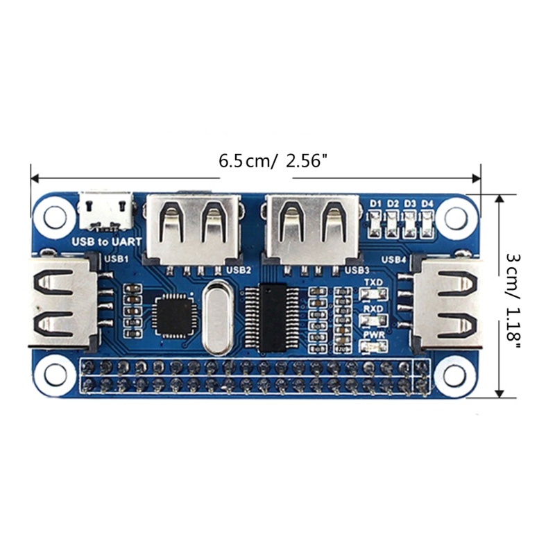 Btsg Papan Ekspanding Topi HUB USB Untuk Raspberry Pi 4B/3B+/ 3B/2B/Zero/Zero Untuk W/Zero W