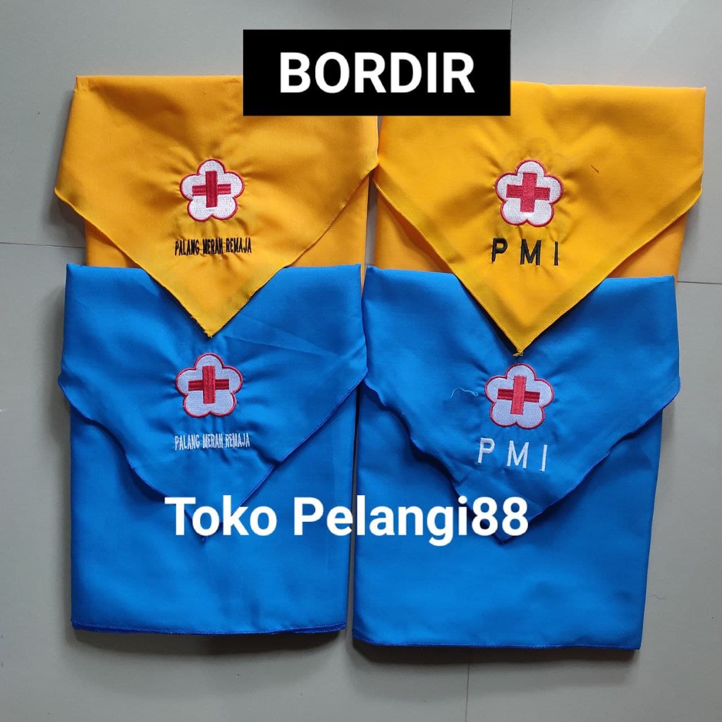 Syal PMR & PMI BORDIR Madya Wira SCRAF PMR PMI SD SMP MA Sablon Bordir