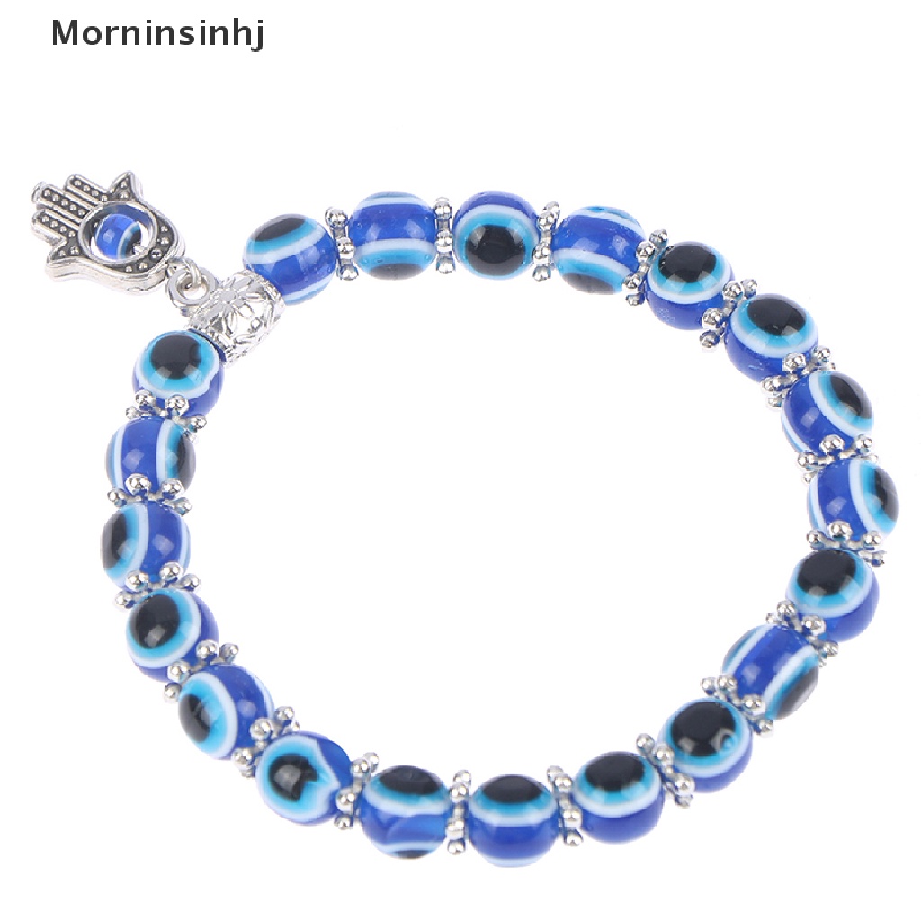 Mornin 2021 Charm Blue Evil Eye Keberuntungan Gelang Kaca Manik Bangle Wanita Pria Perhiasan Hadiah id