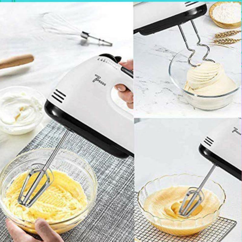 Hand mixer Elektrik Pengaduk Listrik Adonan Roti Kue 7 Speed Alat Kocokan Telur