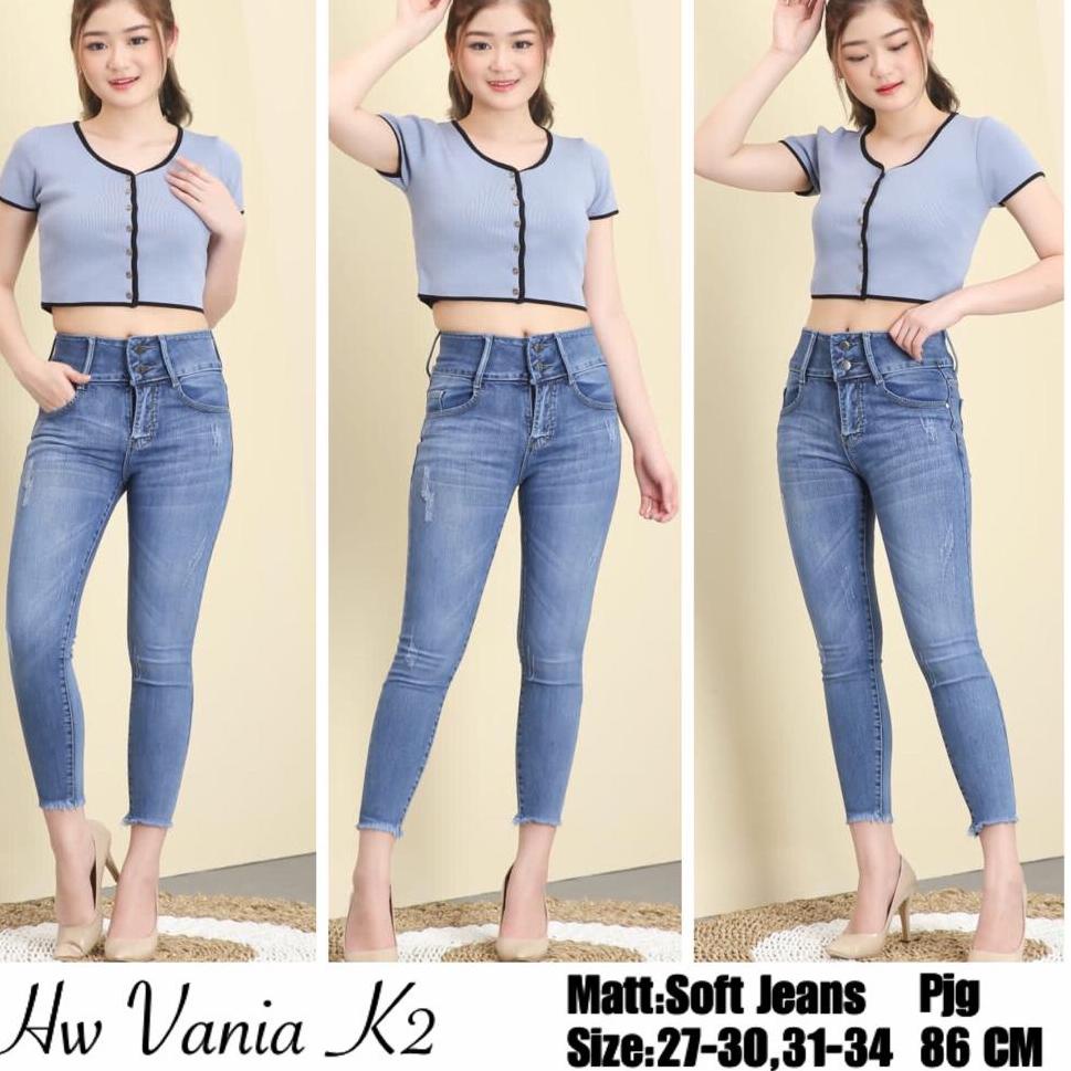 Best Product CELANA JEANS WANITA HHWAIST VANIA K2 LHT BLUE / HW VANIA LHT BLUE