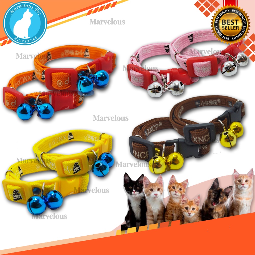 Kalung Kucing Lonceng Besar Bahan Empuk  ( lonceng 12 mm isi 2 pcs )