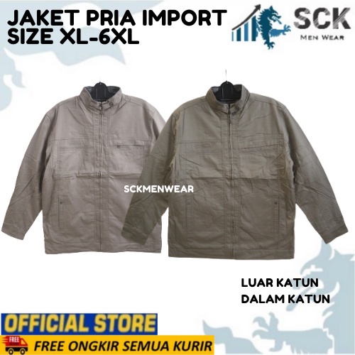 Jaket Pria DRAGON 5439 Bolak Balik Katun Halus Krah Shanghai / Pakaian Bapak Ukuran JUMBO XL-3XL  - sckmenwear GROSIR