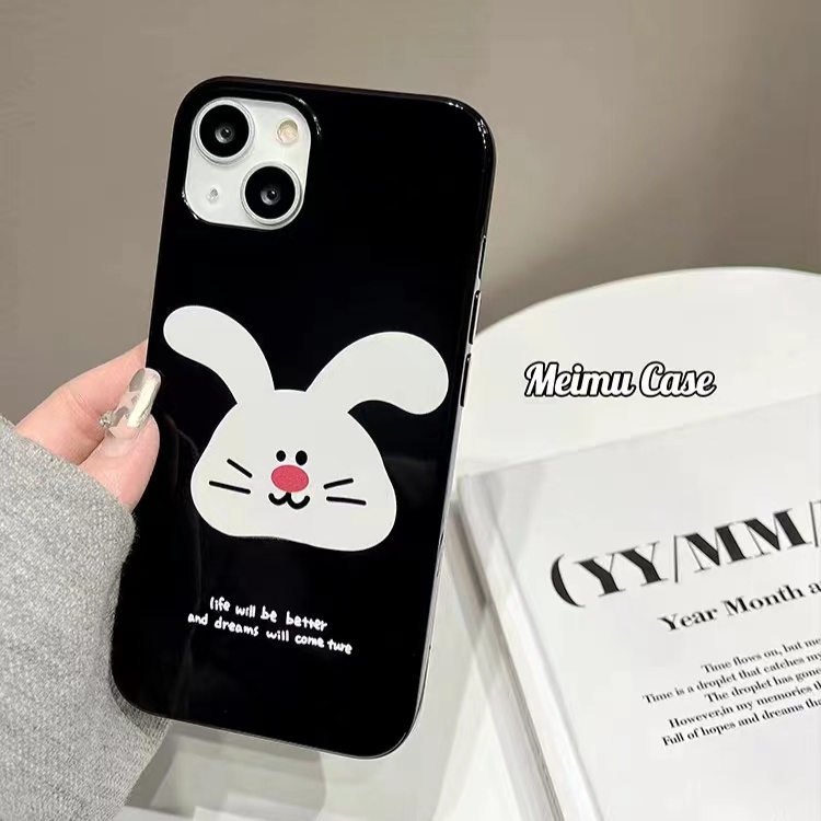 IPHONE Ins Pola Kartun Kelinci Cocok Untuk Iphone14 14pro 14plus 13 13mini 13pro 13prm iPhone12 7Plus 8Plus Xr XS 13 12mini Pro Max Empat Sudut Casing Ponsel Tahan Guncangan