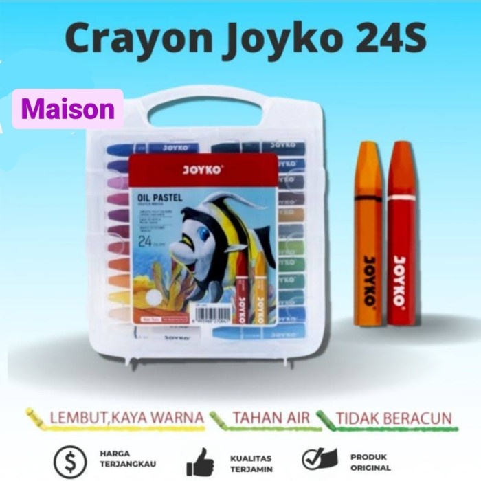 

Krayon besar 24 warna joyko | Crayon Joyko OP24S