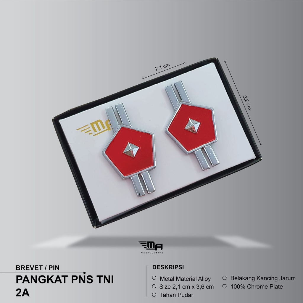PIN PANGKAT PNS TNI 2A BRIVET WING