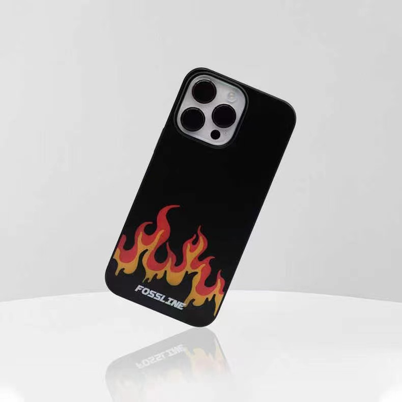 IPHONE Ins Pola Api Cocok Untuk Iphone14 14pro 14plus 13 13mini 13pro 13prm iPhone12 7Plus 8Plus Xr XS 13 12mini Pro Max TPU Empat Sudut Casing Ponsel Tahan Guncangan