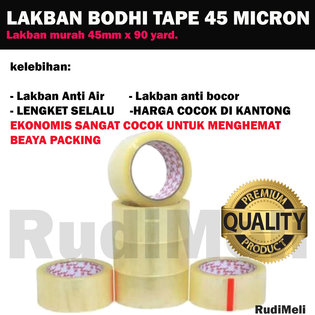 (HARGA PER PCS)LAKBAN TEBAL /ISOLASI BENING COKLAT BODHI TAPE UK 2INCH (45 MM X 90 YARD)-LAKBAN MURAH UNTUK PACKING