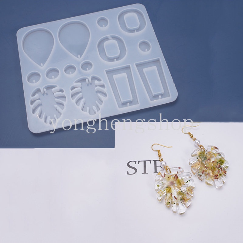 Anting Liontin Perhiasan Cetakan Silikon Resin Casting Cetakan DIY Kristal Epoxy Handmade Craft Making Tool