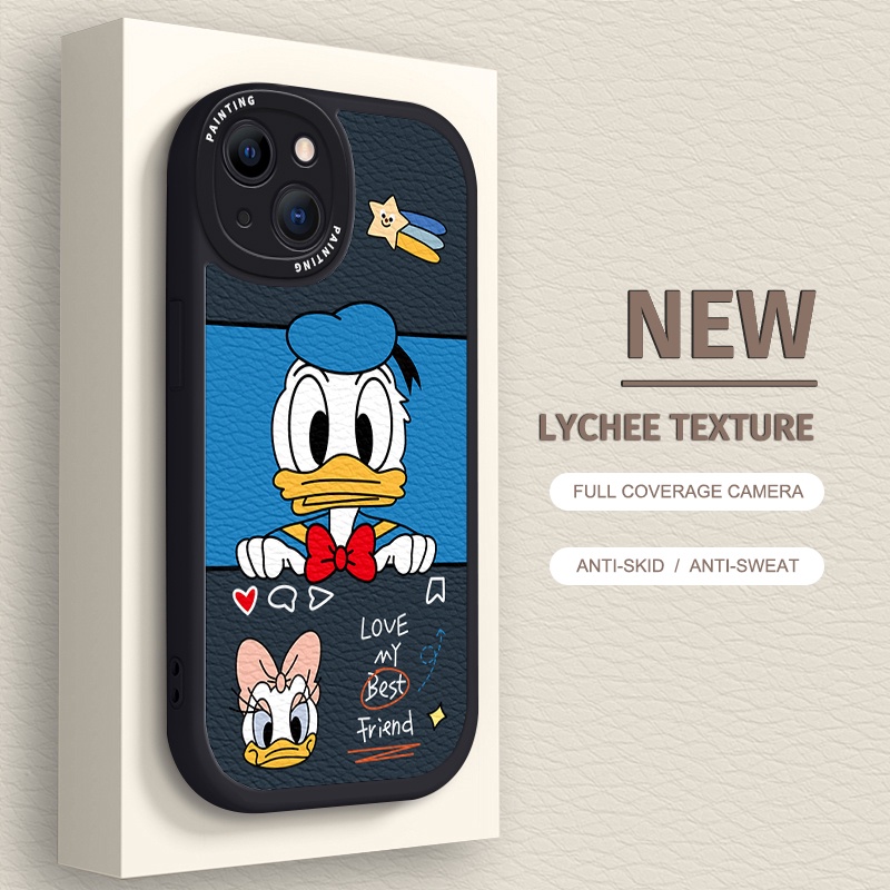 Case iPhone Untuk14 /13 /12 /11 Promax Kartun Donald Duck Soft Casing Untuk Iphone6 /7X8 Plus/X/XR/Xs Max Cover