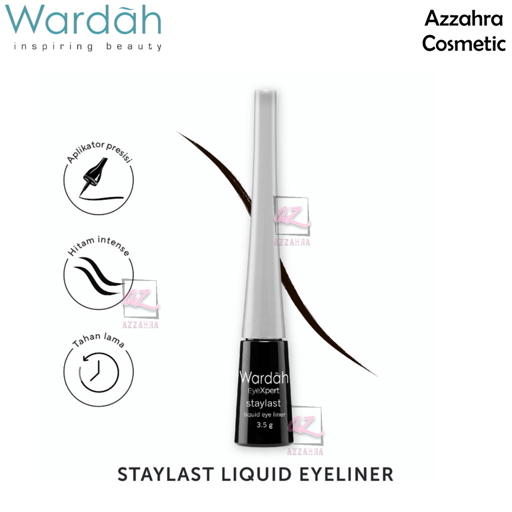 Wardah Eyexpert Staylast Liquid Eyeliner - Eyeliner Cair dengan Warna Intense dan Waterproof Serta Mudah Digunakan