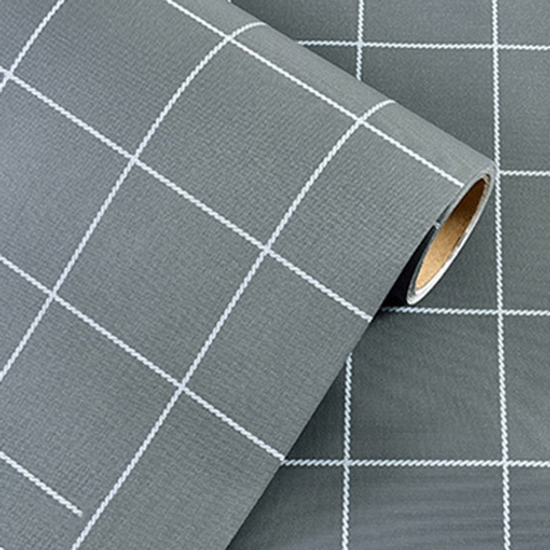 0.6m * 1M Gaya Kesederhanaan Home Self-adhesive Wallpaper/Tahan Air Warna Solid Renovasi Stiker Dinding/Stiker Furniture Untuk Dekorasi Kamar Tidur Kamar Tidur Latar Belakang Abu-Abu Dekorasi