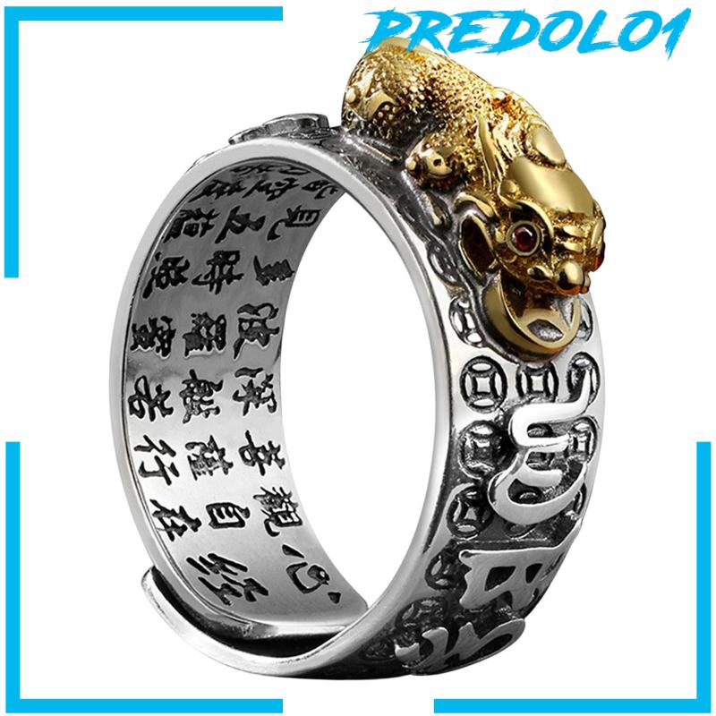 [Predolo1] Opening Rings Adjustable Chinese Feng Shui Decor Hadiah Perhiasan Untuk Pria Cowok