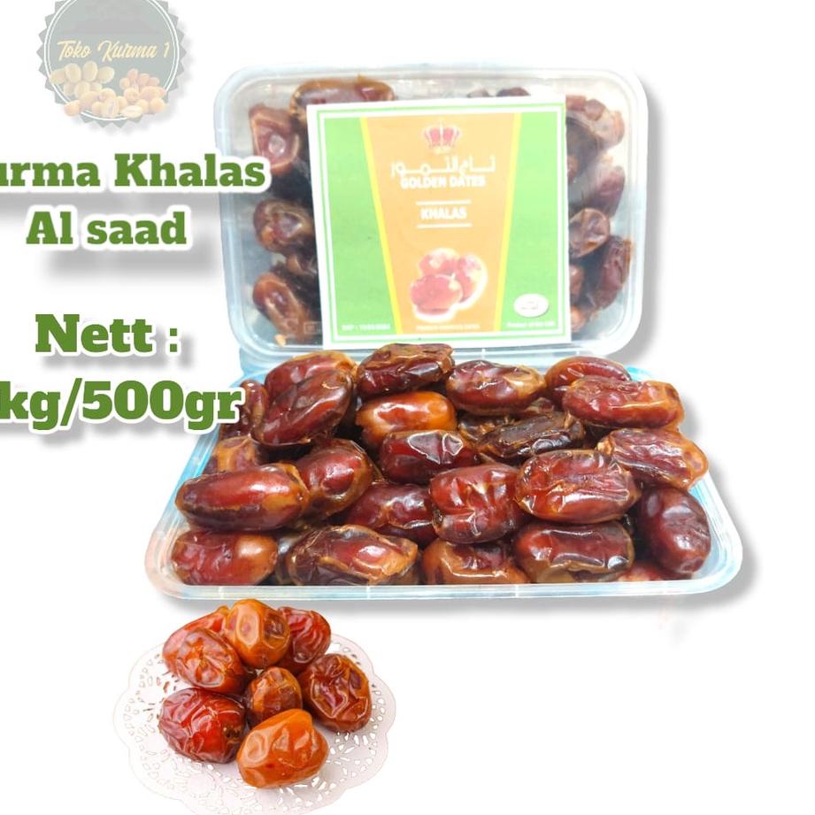 

♪ Kurma date crown khalas 1kg original [ FREE BOX MIKA ] ✾