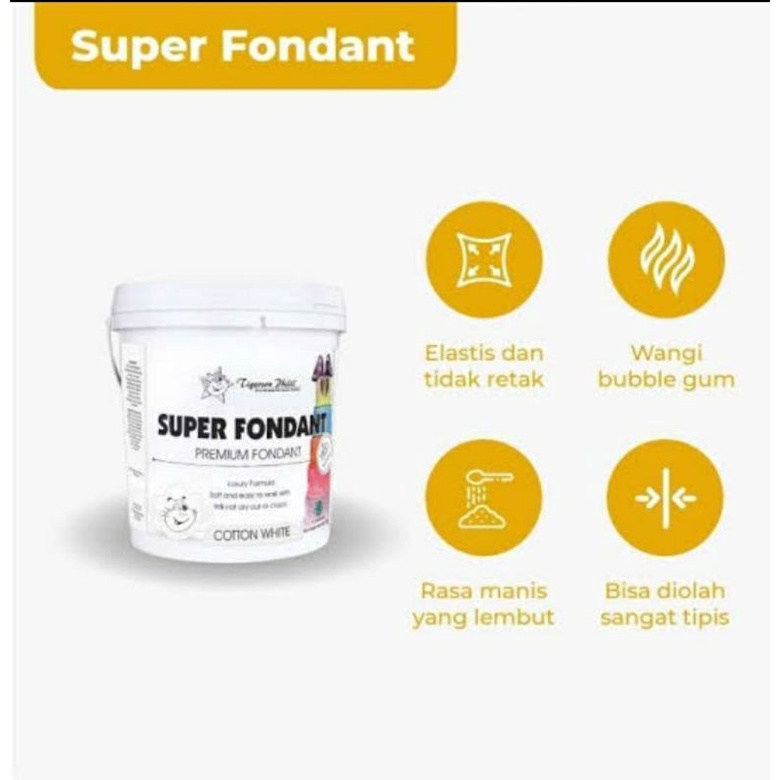 TIGERSON SUPER FONDANT PREMIUM COTTON WHITE - 250g