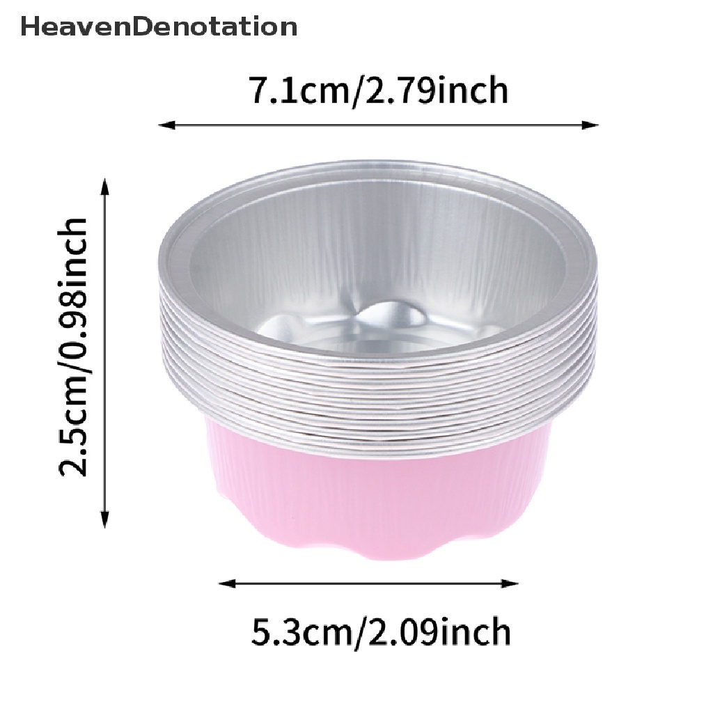 [HeavenDenotation] 10pcs 50ML Valene Aluminium Foil Loyang Kue Bentuk Bulat Cupcake Cup Dengan Tutup HDV