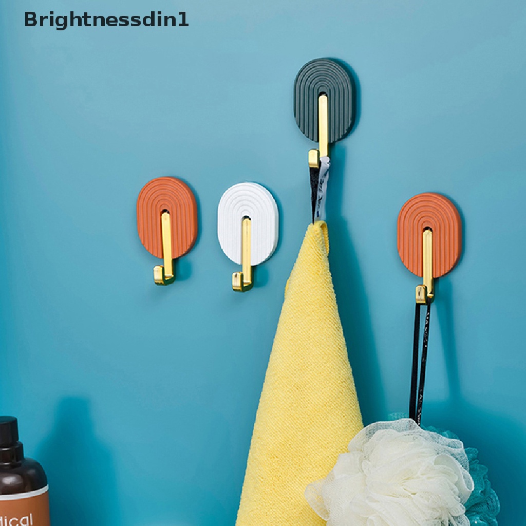 [Brightnessdin1] 2pcs Dinding Plastik Perekat Diri Kait al Kamar Mandi Rak Handuk Gantungan Butik