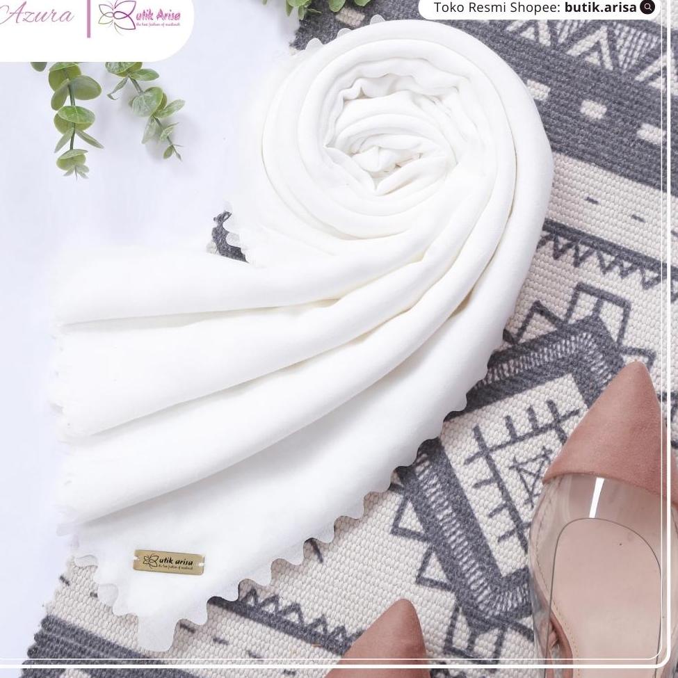 Azura Butik Arisa Hijab Putih Segi Empat Syari Putih Tulang Jilbab Putih Segiempat Polos Putih Tulan
