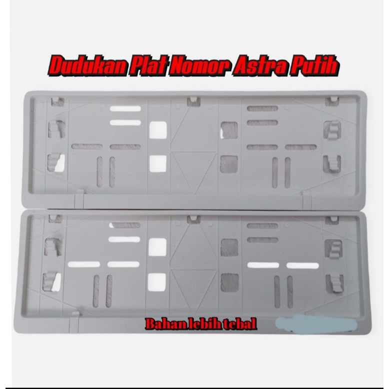 Tempat pelat nomer mobil putih bingkai plat nomor mobil warna putih