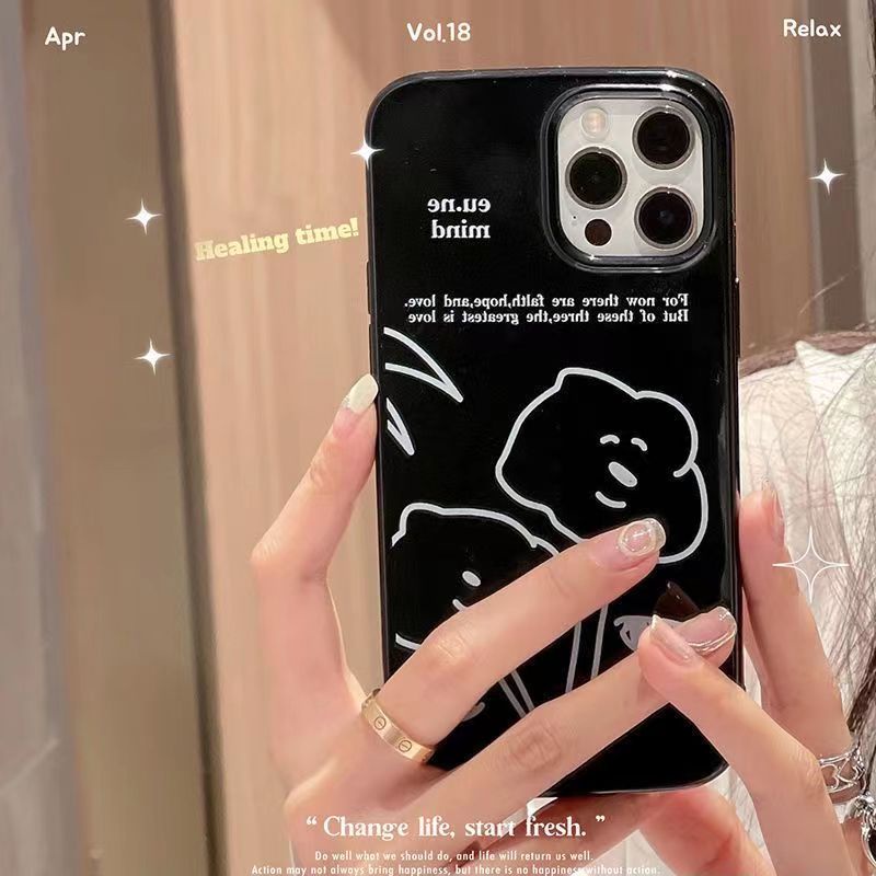 IPHONE Ins Pola Bunga Cocok Untuk Iphone14 14pro 14plus 13 13mini 13pro 13prm iPhone12 7Plus 8Plus Xr XS 13 12mini Pro Max TPU Empat Sudut Casing Ponsel Tahan Guncangan