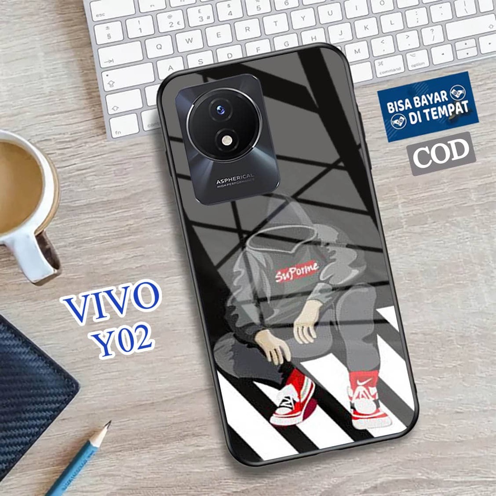 Softcase Glass Kaca VIVO Y02 - Casing HP VIVO Y02 [ S12 ].