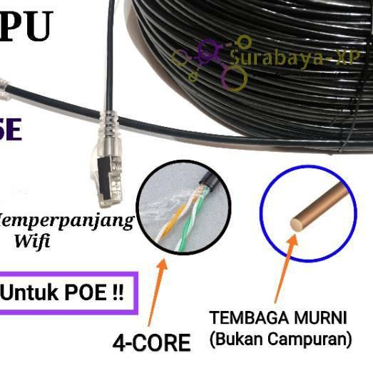 ➥ Kabel LAN 50 Meter STP UTP Outdoor CAT5E Tembaga Murni Merk ANPU ☀