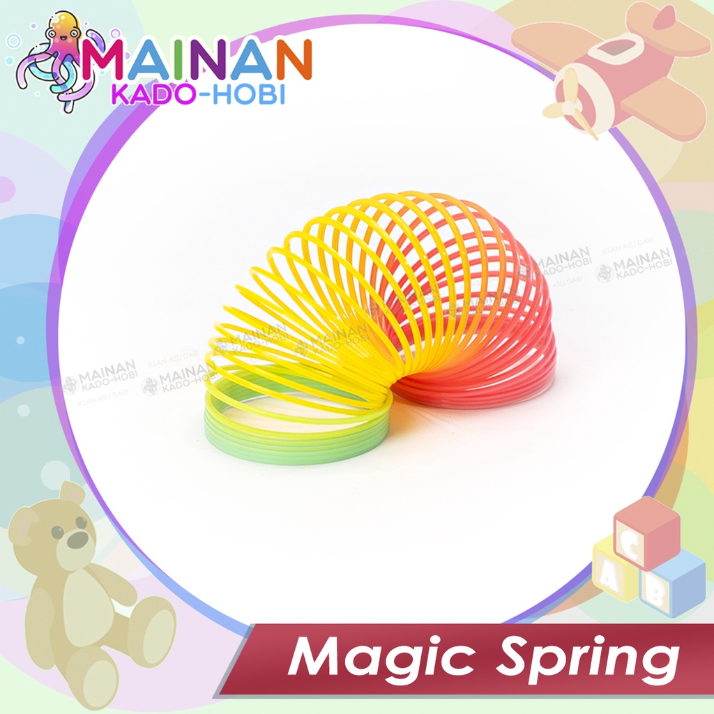 HADIAH KADO MAINAN EDUKASI TRADISIONAL ANAK PEGAS SLINKY MAGIC SPRING RAINBOW