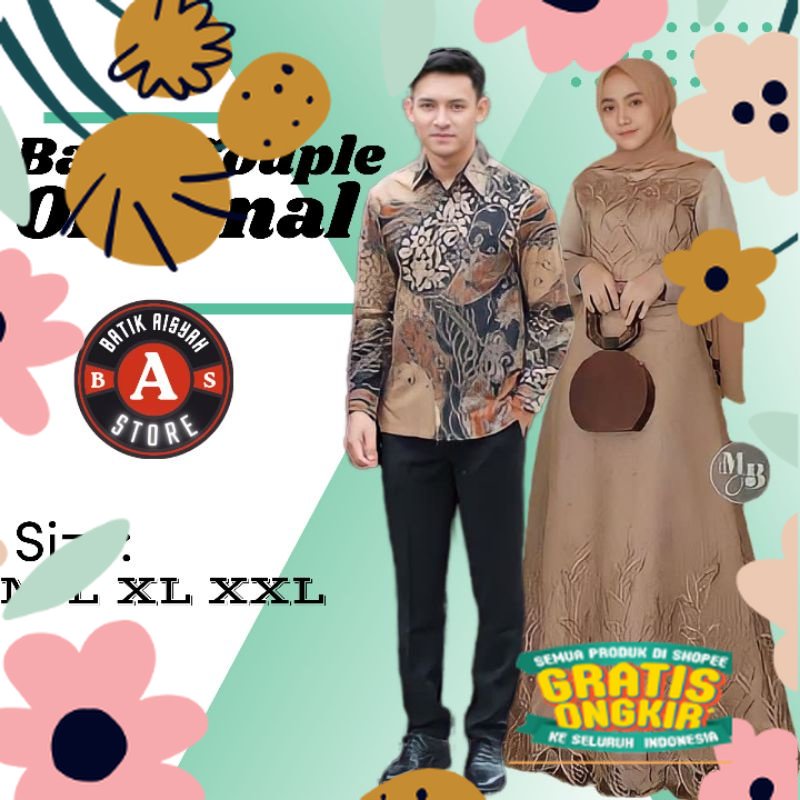 BAJU SARIMBIT PASANGAN KEBAYA BROKAT MODERN BATIK TERBARU FASHION WANITA GAMIS SYAR'I BATIK PRIA SET