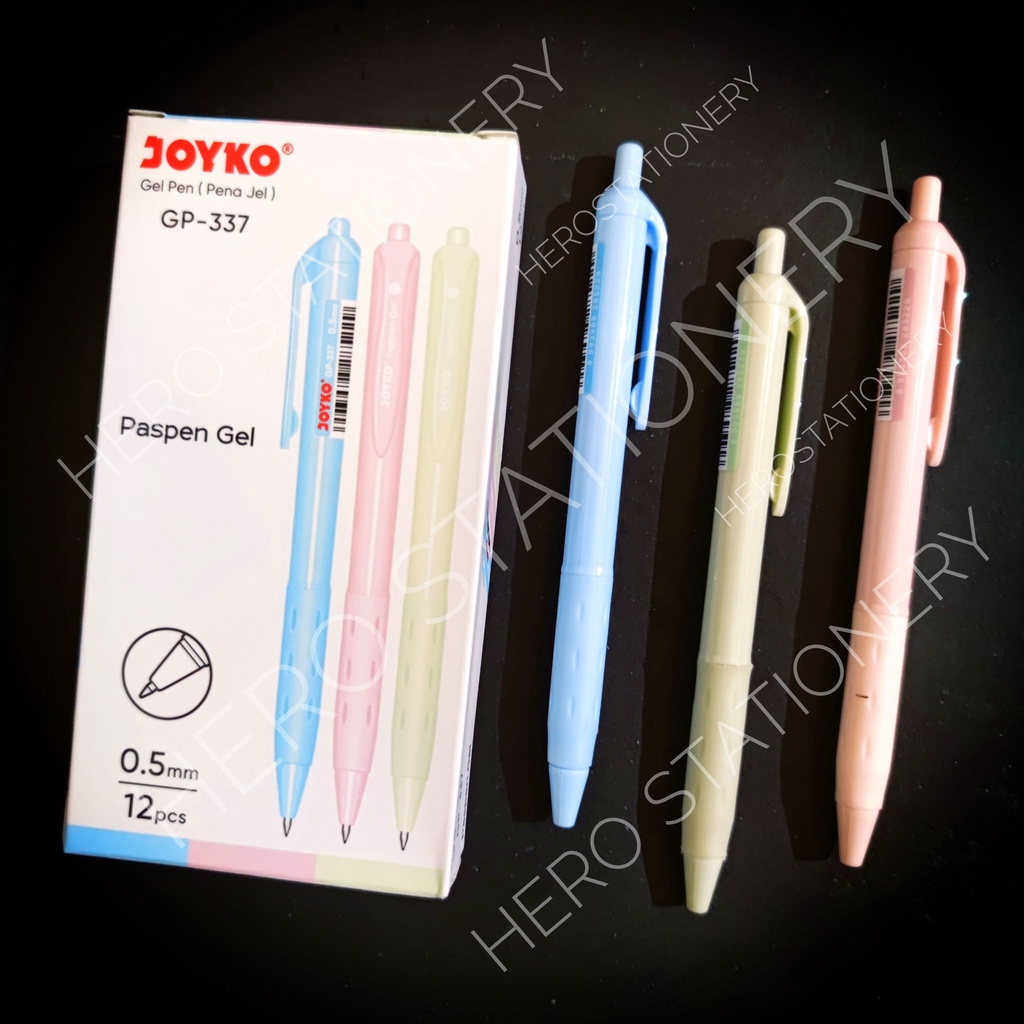 

Terlaris ✨ -Joyko ballpoint pen paspen gel 0.5 mm GP-337 . 12 unit- 2.2.23