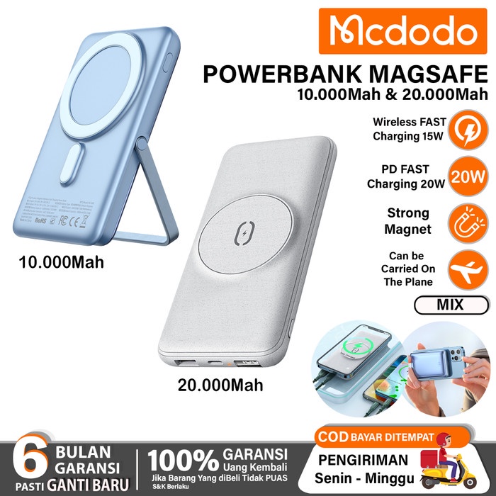 Portable Powerbank Magsafe Wireless Fast Charging Mcdodo 10000Mah - 20000Mah