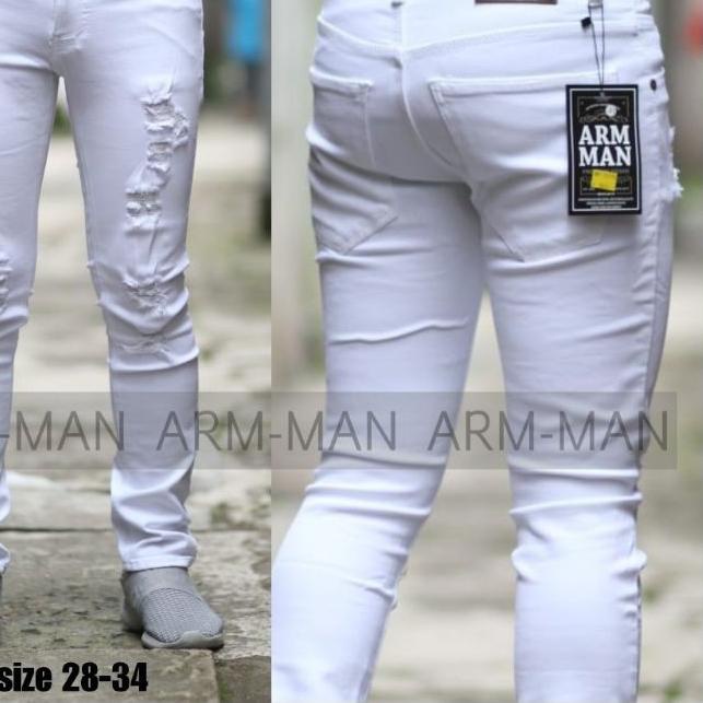 ➣ celana pria celana Lepi's sobek pria putih ✼